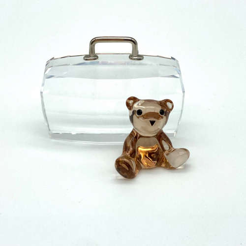 Swarovski Figurine Cardholder - Teddy Bear with Suitcase Rhodium 296338