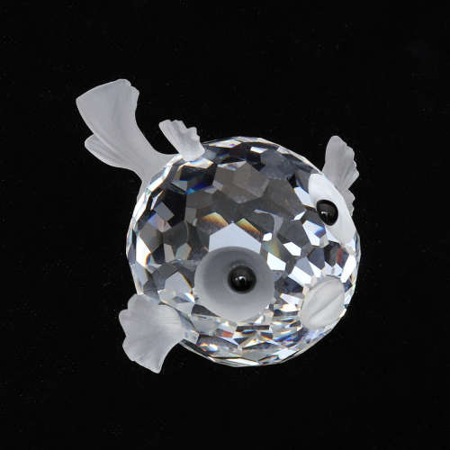 Swarovski Crystal South Sea, Medium Puffer Fish Blowfish, Frosted