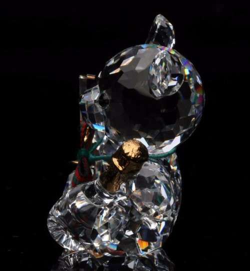 Swarovski Crystal Celebration Kris Bear Figurine Champagne Bottle Glass