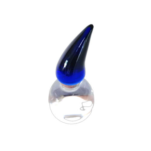 Hadeland Clear Glass Blue Hat Gnome Elf Figurines Paperweight Norway