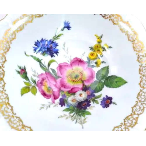 24Ct Gold Handwork Gloria Bavaria Germany Colourful Bowl