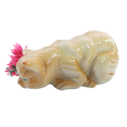 Large Ginger Pottery Sleeping Cat