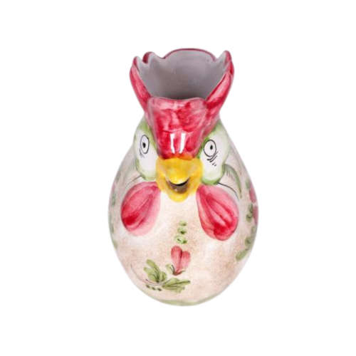 Italian Deruta Tin-Glazed Rooster Chicken ,Pitcher Jug