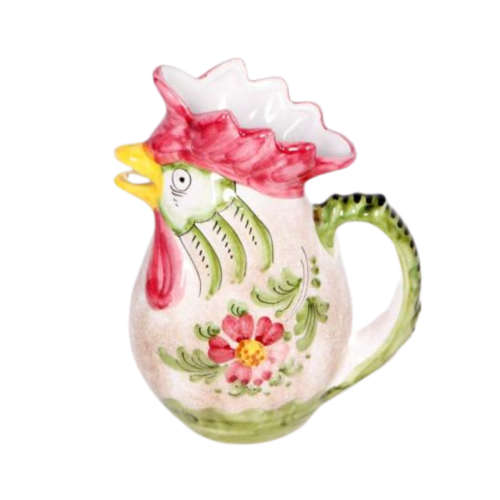 Italian Deruta Tin-Glazed Rooster Chicken ,Pitcher Jug