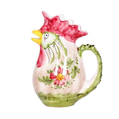 Italian Deruta Tin-Glazed Rooster Chicken ,Pitcher Jug