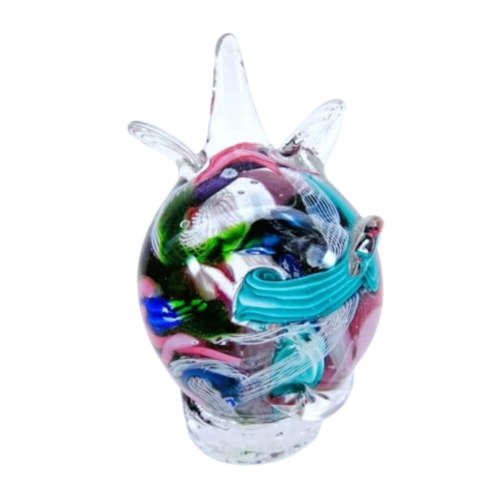 Murano Art Glass Stunning Large Paperweight Millefiore Mouse