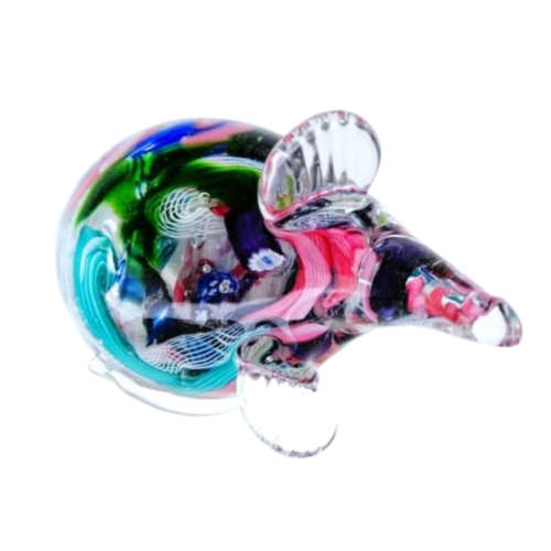 Murano Art Glass Stunning Large Paperweight Millefiore Mouse