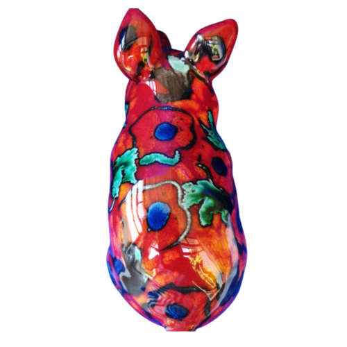Anita Harris Pottery Red Hand Painted Signed Pig