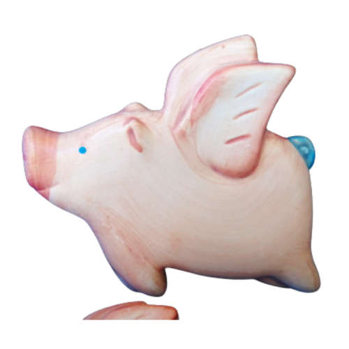 Set Of three Flying Ceramic Pigs
