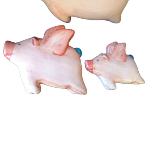 Set Of three Flying Ceramic Pigs