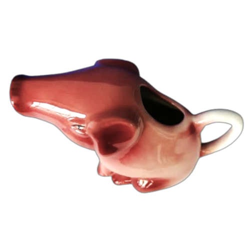 Wood Potters of Burslem, Staffordshire, England,Pink hand-painted pig jug