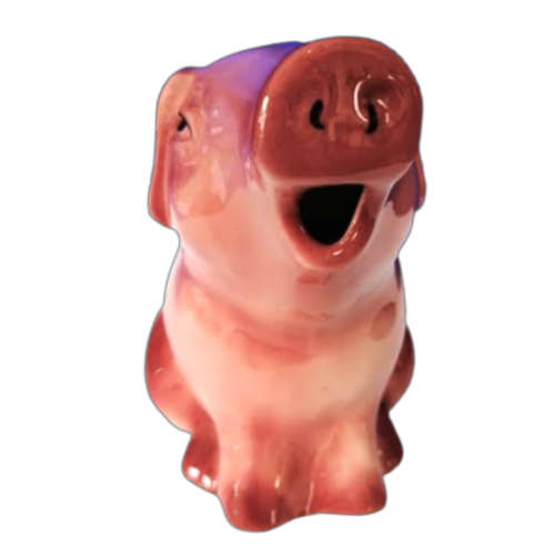 Wood Potters of Burslem, Staffordshire, England,Pink hand-painted pig jug