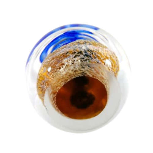 Magnificent Glass Blue And Gold Large Paperweight
