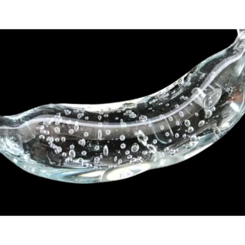 Large Glass Pear and banana paperweights