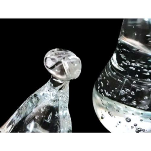 Large Glass Pear and banana paperweights