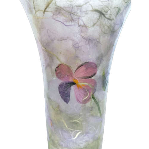 Large Pink Vase with Pretty Flowers
