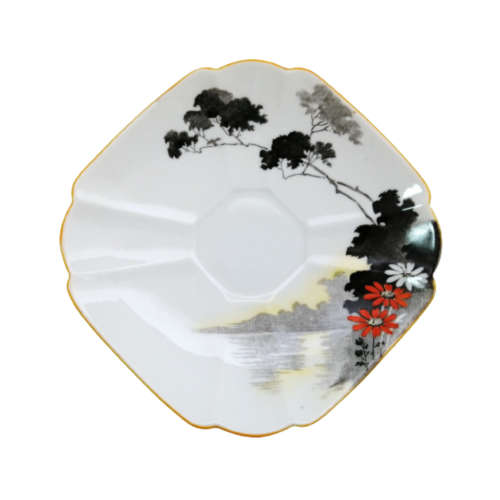 Shelley Queen Anne Demitasse Duo Sunset And Flowers Pattern Number 11691c 1929