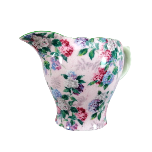 Shelley Pink Chintz Hydrangea Summer Glory Henley Shape Milk Jug