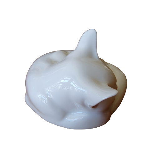 Royal Copenhagen Large White Sleeping Kitten Figurine # 422