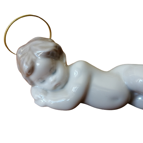 Lladro Small Nativity Sleeping Baby Jesus with Halo