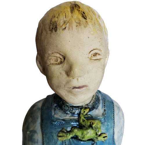 Cornelia Wessels bust of a young boy with a frog in his pocket