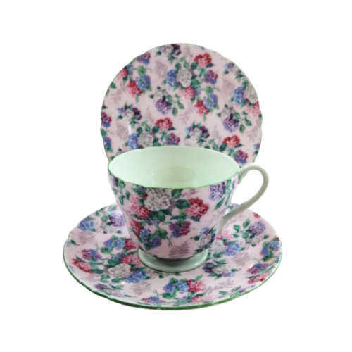 Shelley Pink Chintz Hydrangea Summer Glory Henley Shape Trio