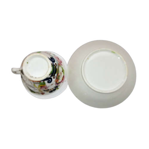 Georgian Hilditch & Son Chinoiserie Porcelain Tea Bowl and Saucer Duo