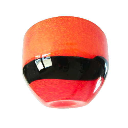 Murano Hand Blown Bowl in a mottled orange and black stripe