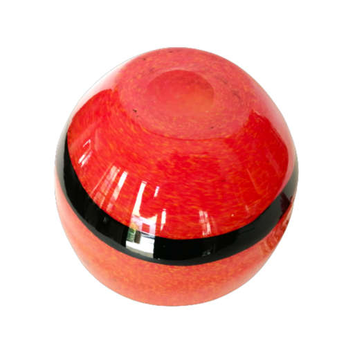 Murano Hand Blown Bowl in a mottled orange and black stripe