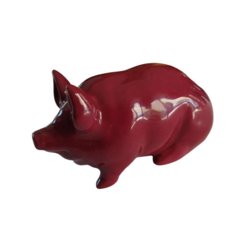 Wemyss Antique & Original Rare Robert Heron Era Pig Decorated All Red