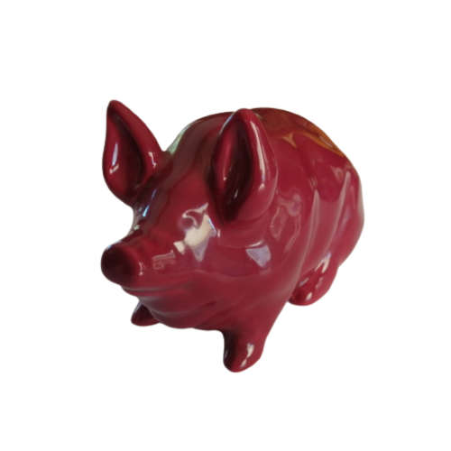 Wemyss Antique & Original Rare Robert Heron Era Pig Decorated All Red