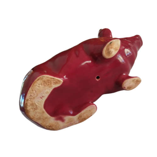 Wemyss Antique & Original Rare Robert Heron Era Pig Decorated All Red
