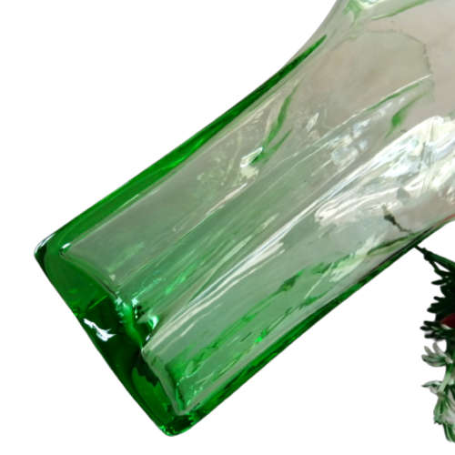 Art Deco Green Large Glass Handkerchief Vase