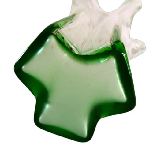 Art Deco Green Large Glass Handkerchief Vase