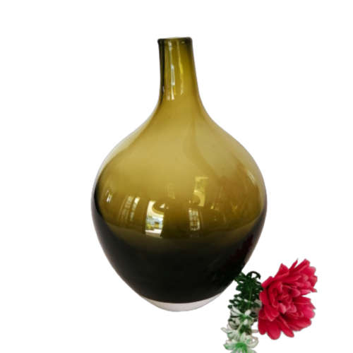 Olive Green Large Glass Vase