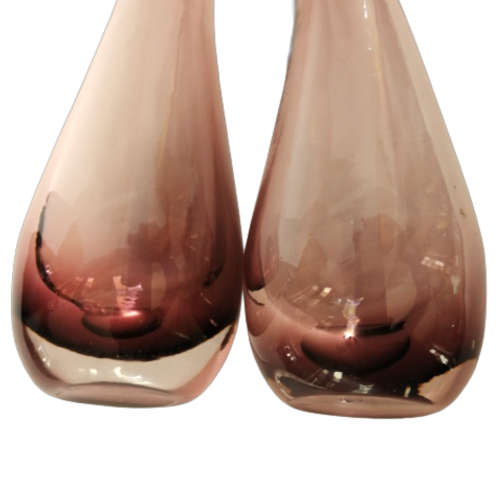 Murano Vintage Pair of Tall Purple Burgundy Bud Vases