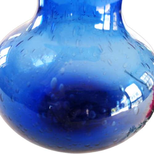 Beautiful Deep Blue Vase with a Ruffled Top