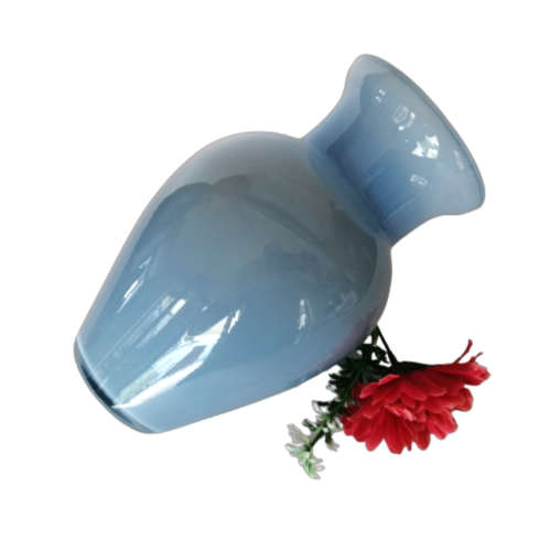 Goza Maltese Art Glass Blue Vase
