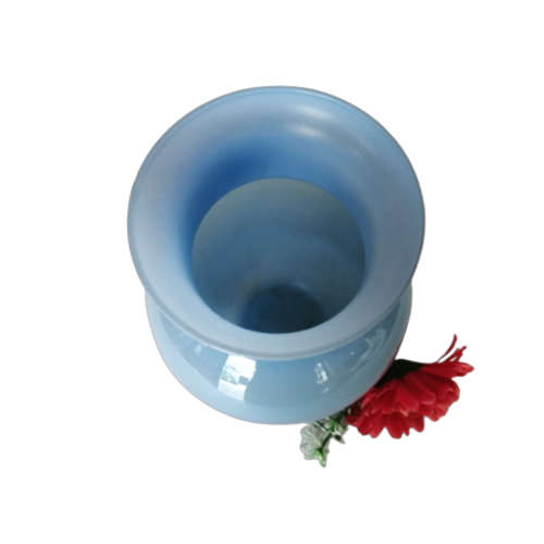 Goza Maltese Art Glass Blue Vase