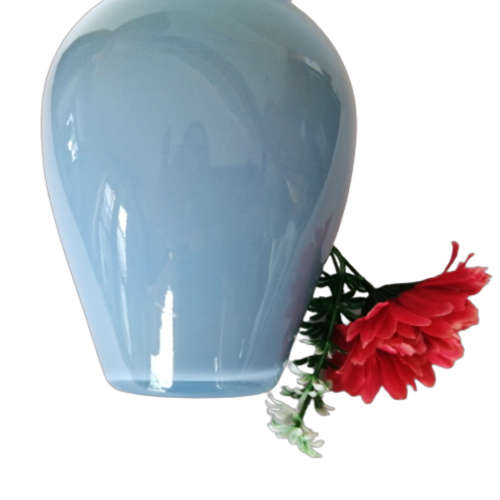 Goza Maltese Art Glass Blue Vase