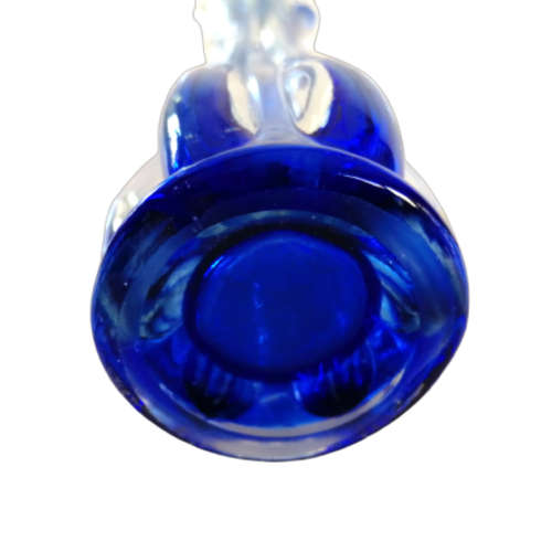 Vintage Art Glass Stunning Blue and Clear Tall Vase