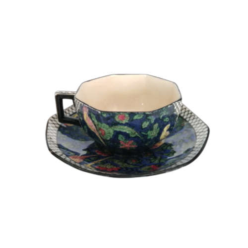 Antique Royal Doulton D4031 Cup and saucer Duo Chintz Persian Parrot Birds