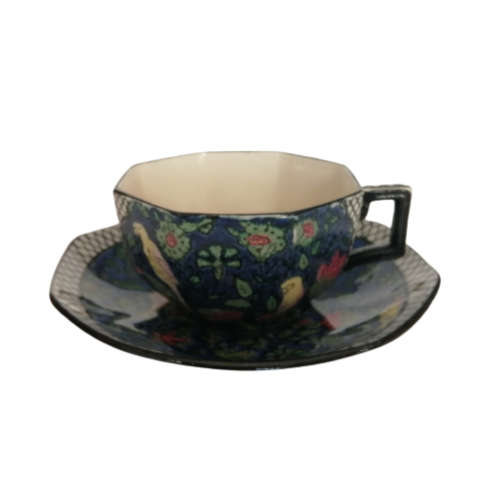 Antique Royal Doulton D4031 Cup and saucer Duo Chintz Persian Parrot Birds