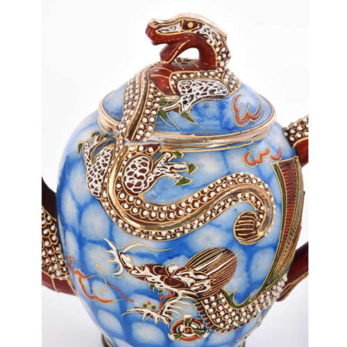 Mid 20th Century Dragonware Moriage Chukyo China Tea Set