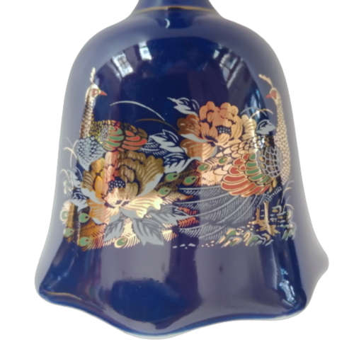 Kutani Cobalt Blue Bell peacocks and Gold lotus flowers.