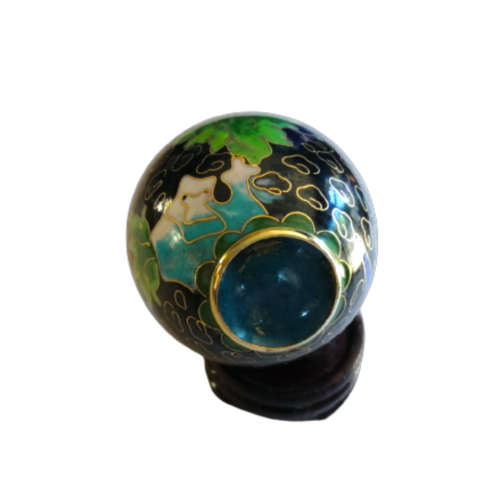 Beautiful Cloisonne Japanese Miniature Black Vase