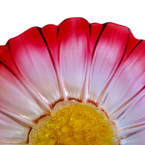 Huge Garbo Glassware pink color flower shape glass fruit plate