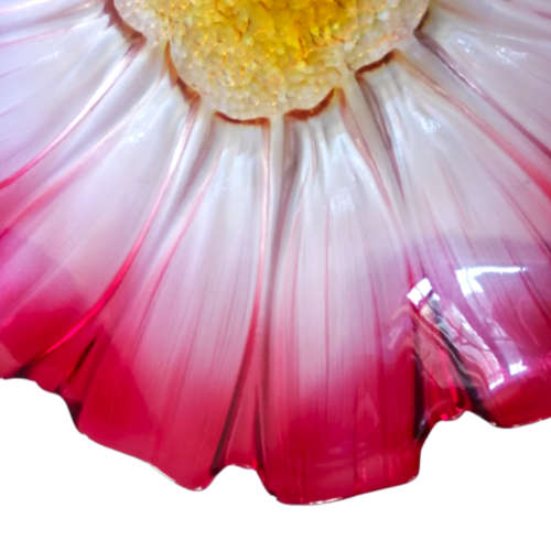 Huge Garbo Glassware pink color flower shape glass fruit plate
