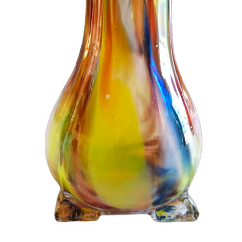 Czechoslovakian Tall Art Glass Vase