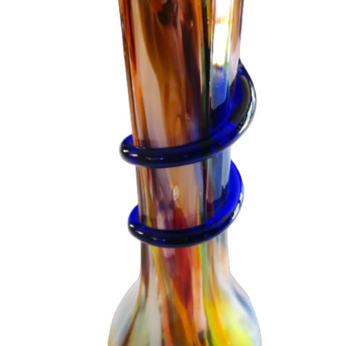 Czechoslovakian Tall Art Glass Vase